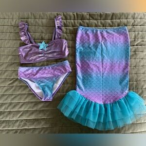 Mermaid Dreams Girls 3 Piece Swim Set 🐚🧜‍♀️